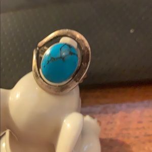 Turquoise like silver tone ring